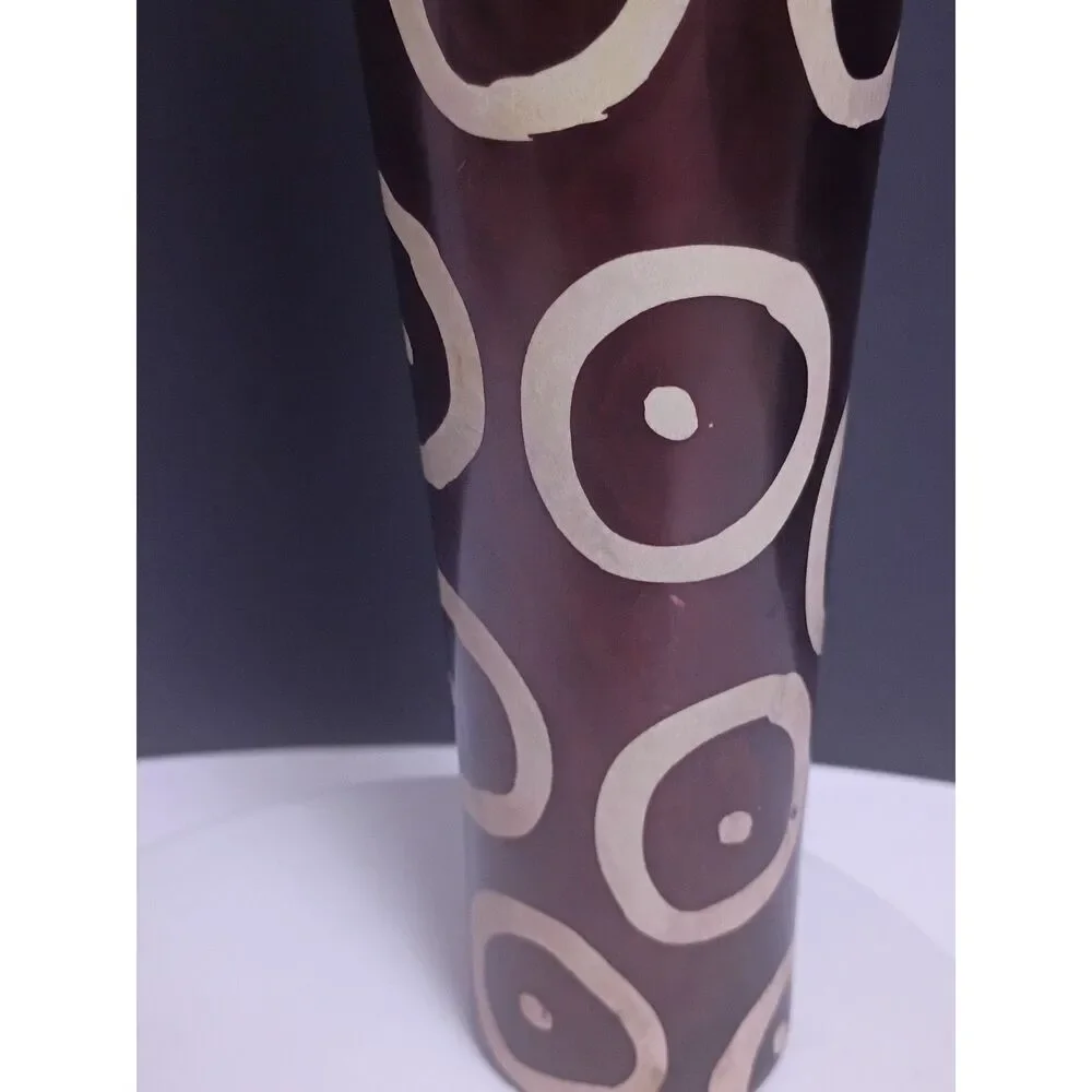 Buffalo Boutique Tapered Cast Metal Vase Circle Design Handcrafted Western Décor